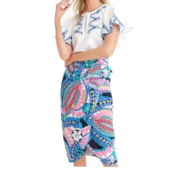 {J. Crew} Tie-back Tulip Skirt Ratti Kaleidoscope - Picture 4 of 15
